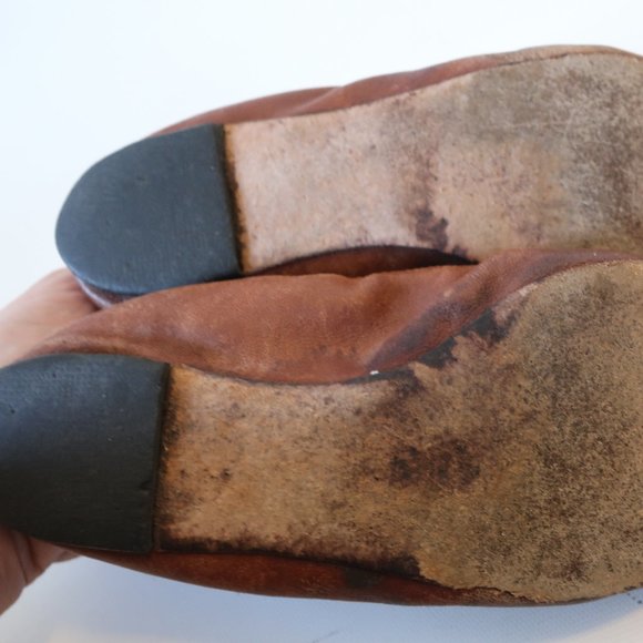 LANVIN BROWN LEATHER BALLET FLATS 6 * - Picture 9 of 9